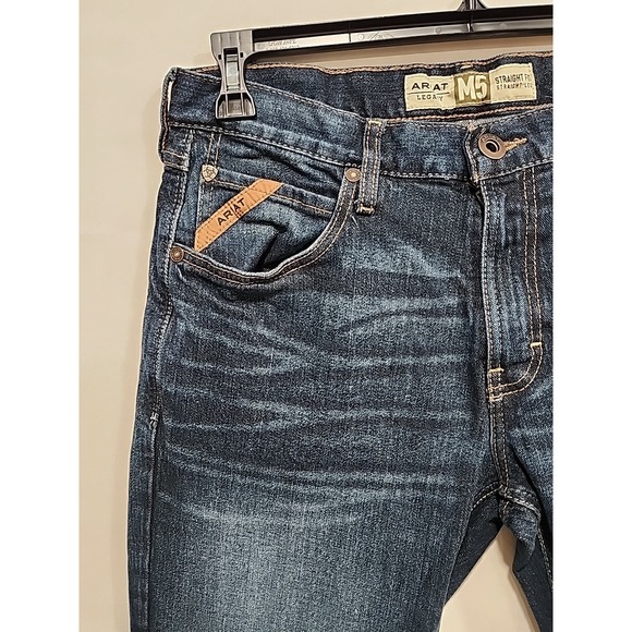 Ariat Legacy M5 Straight Fit Straight Leg Mens 33x34 Blue Lt. Wash, 31.5 Inseam - Picture 4 of 12